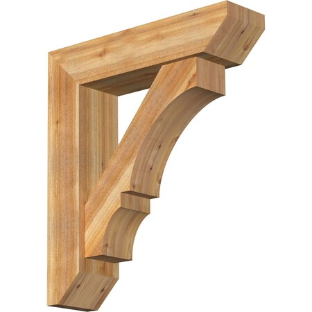 Ekena Millwork Balboa Slat Rough Sawn Bracket w/ Offset Brace, Western Red Cedar, 8"W x 32"D x 36"H BKT0806X32X36BOA06RWR